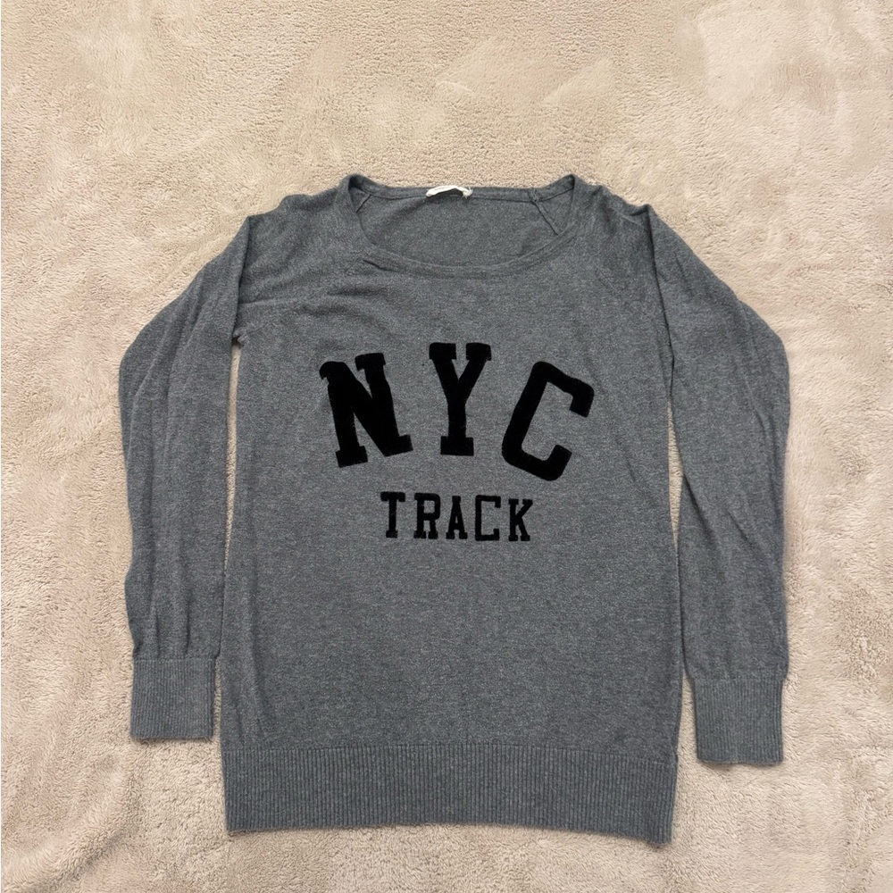 Gray NYC Track Women's Sweater size medium
